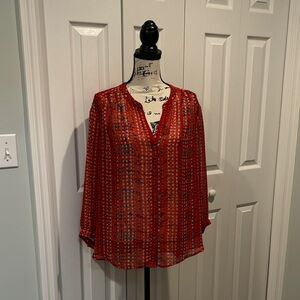Old Navy Red Sheer Blouse
